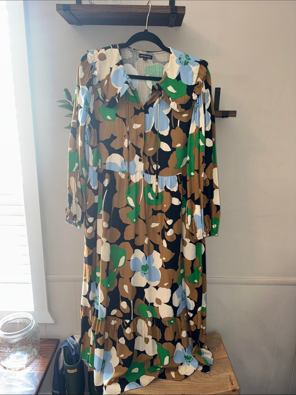 Who What Wear Women’s Floral Long Sleeve Dress Size Medium